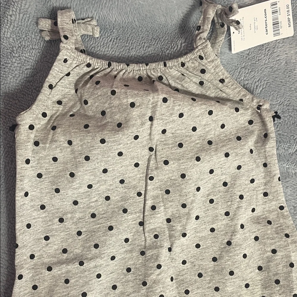 Carter's Girls Grey Romper Polka Dots Size 12 Month-NWT